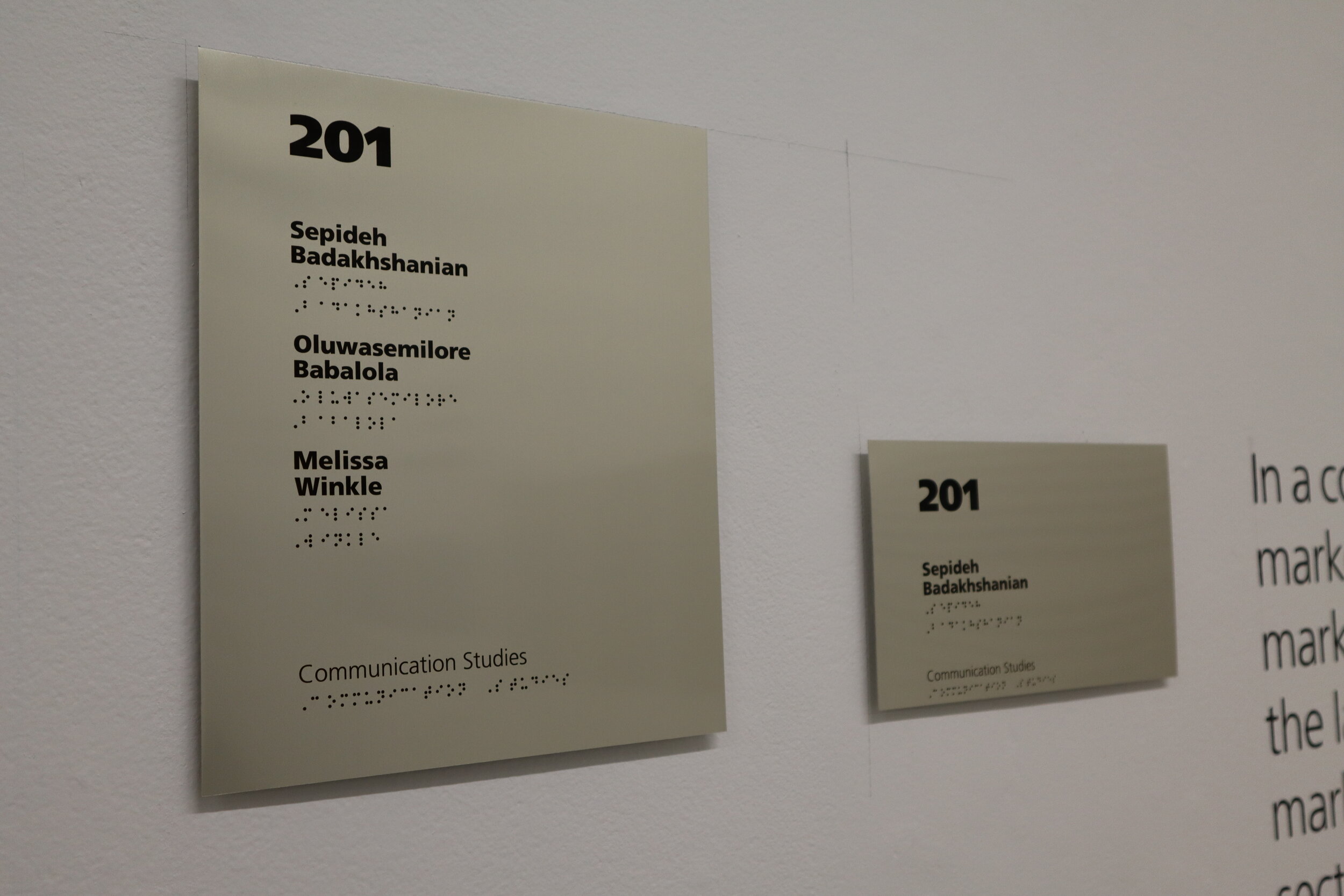 Full typographic wall mural — navigation wayfinding terms