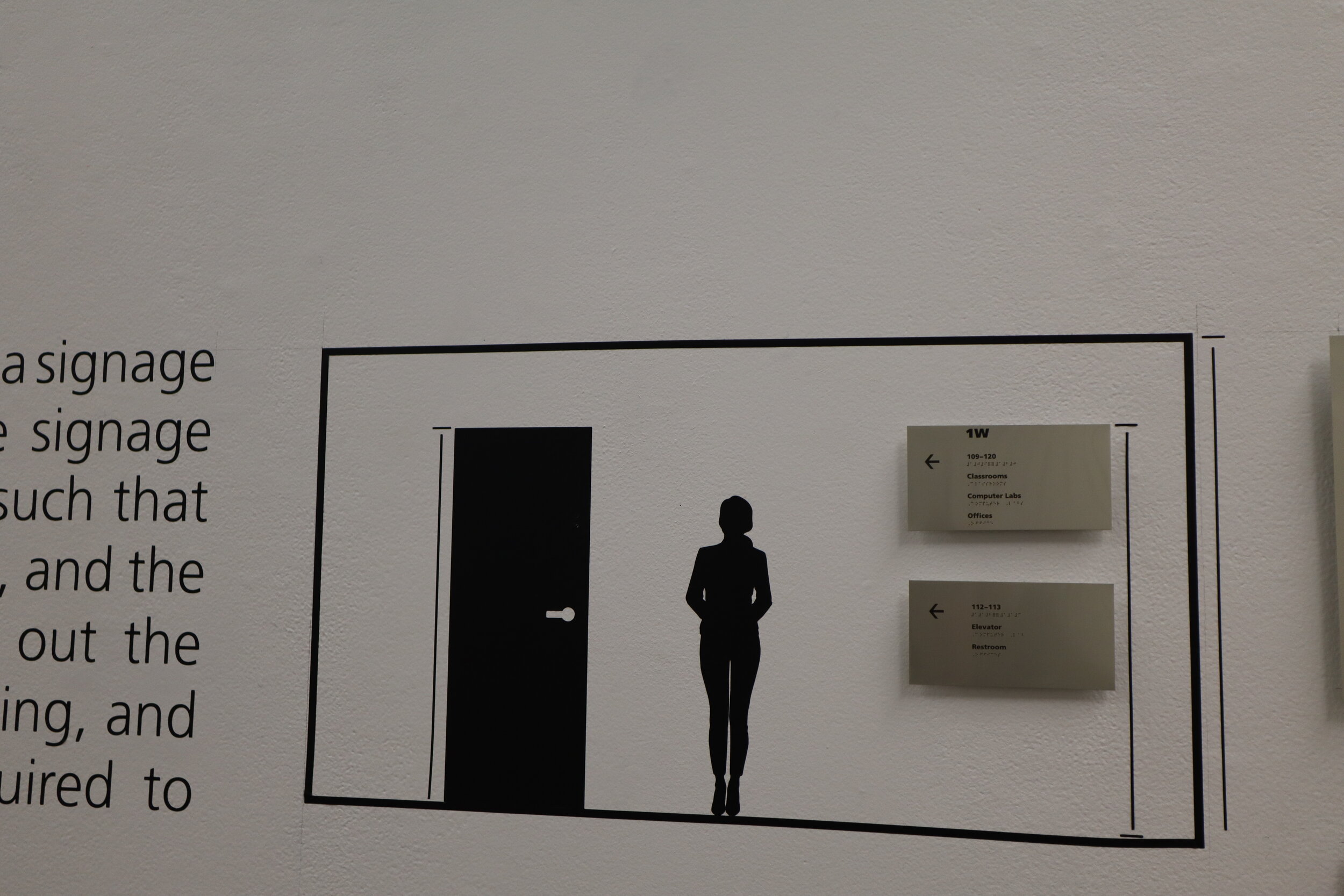 Kehinde Osho with the wayfinding typographic wall