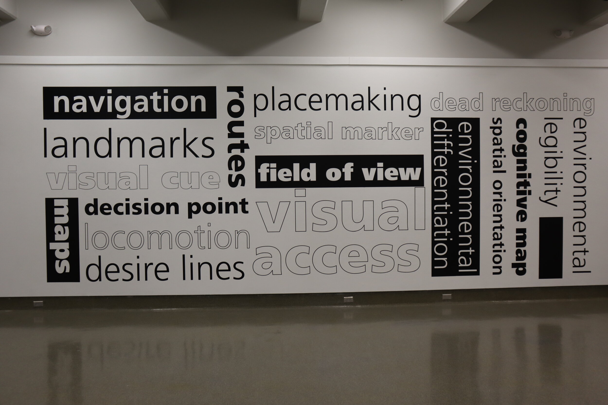 Kehinde Osho with floor plan panels