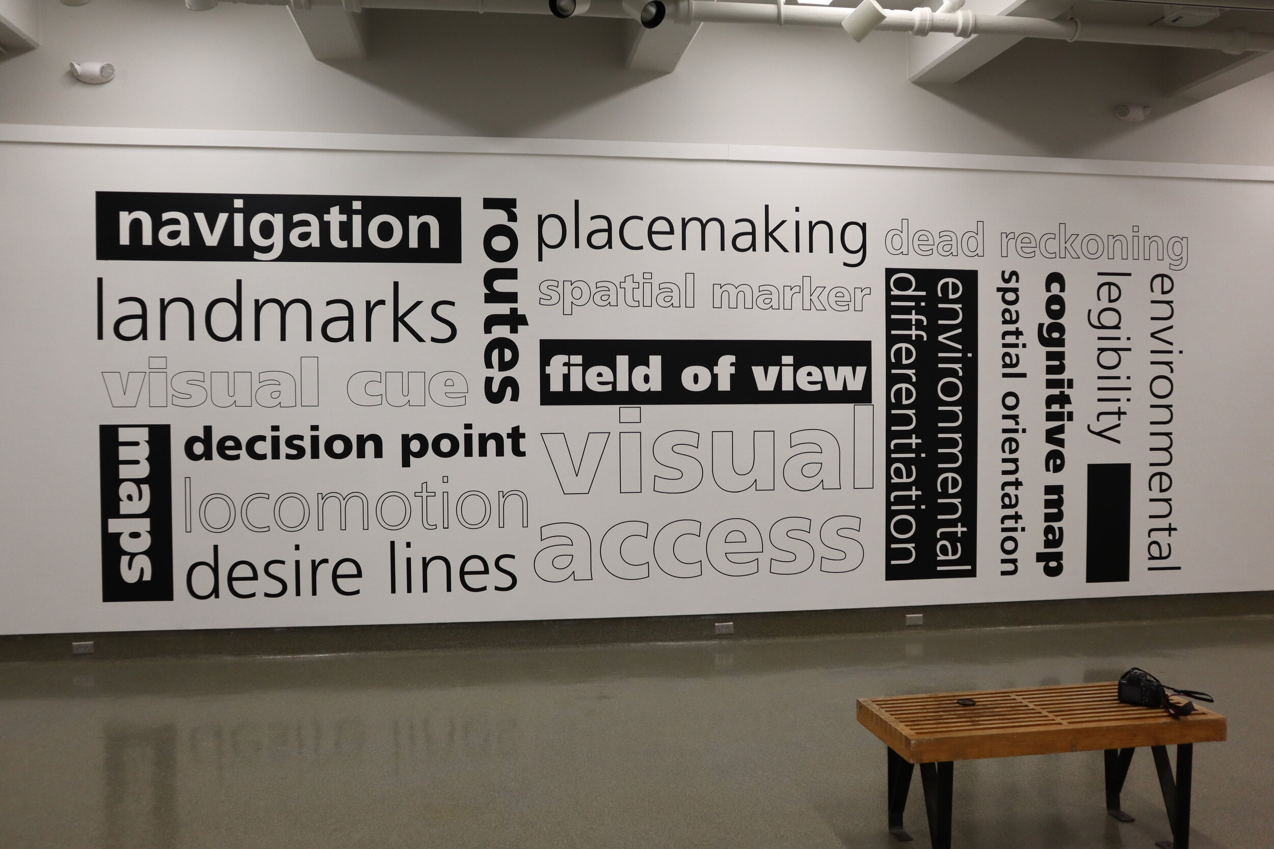 Building directory panels installed in exhibition