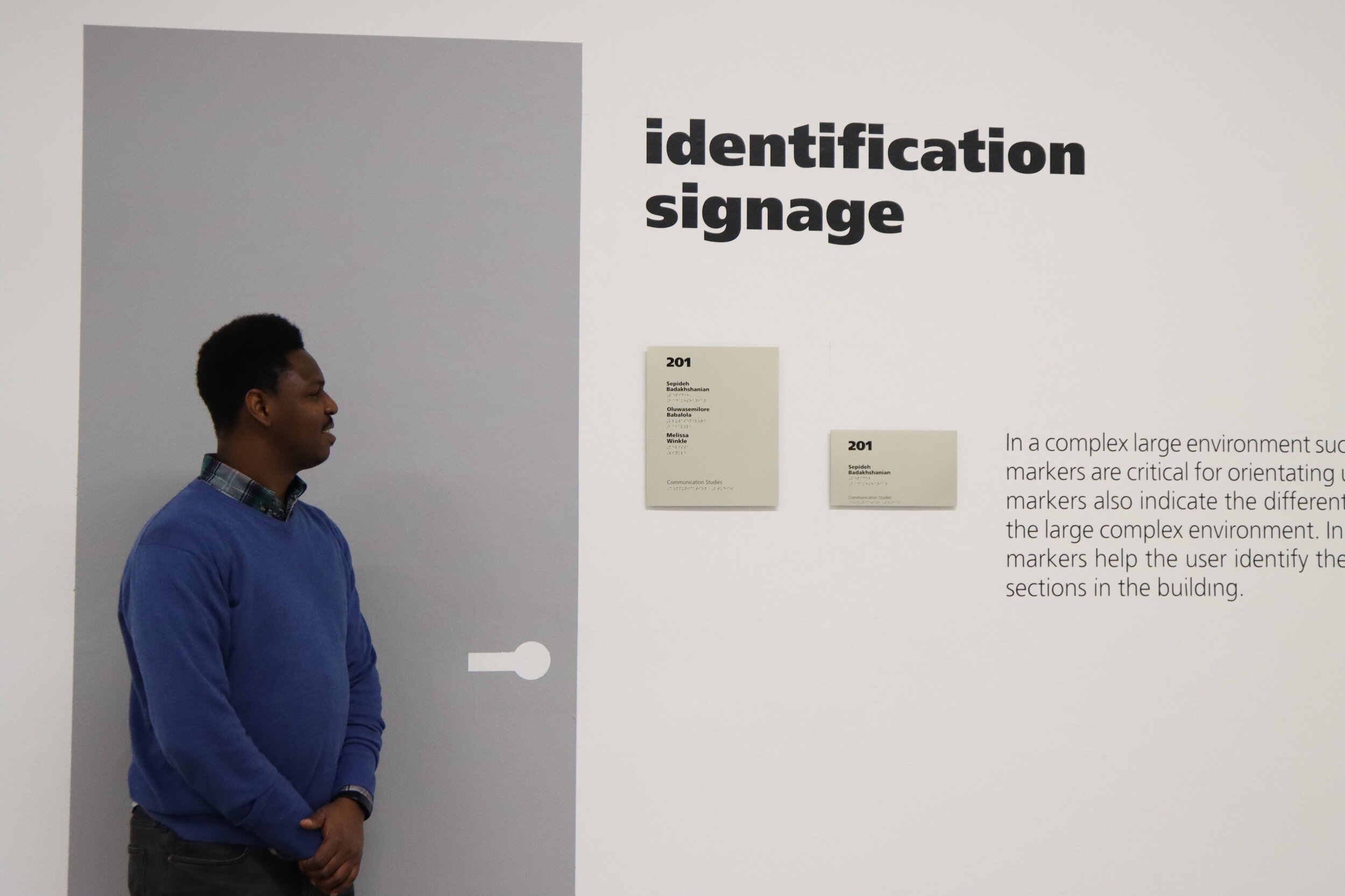 Building directory signage panels — basement, first and second floor